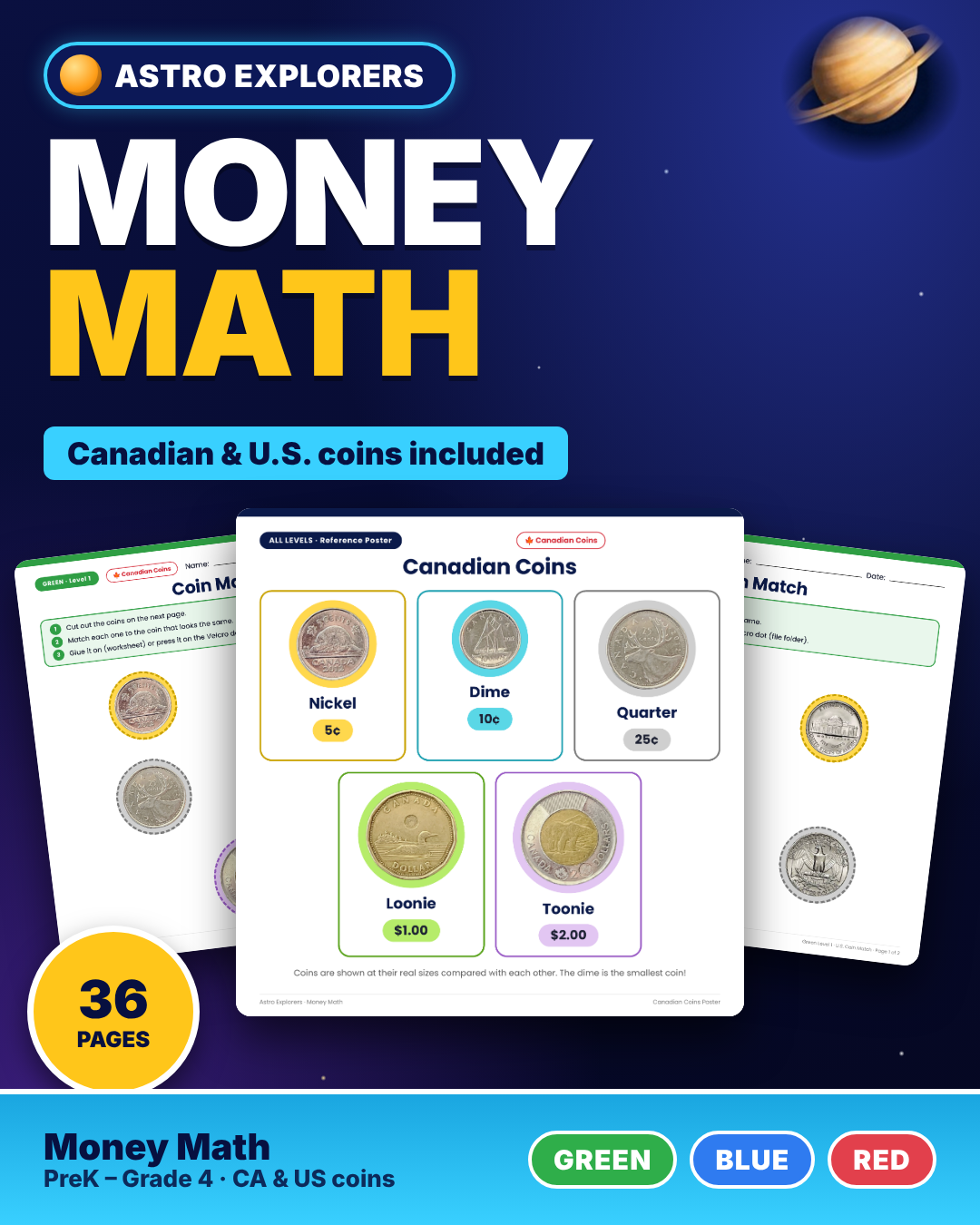 Money Math File Folders | Canadian & US Coins | Special Education Space