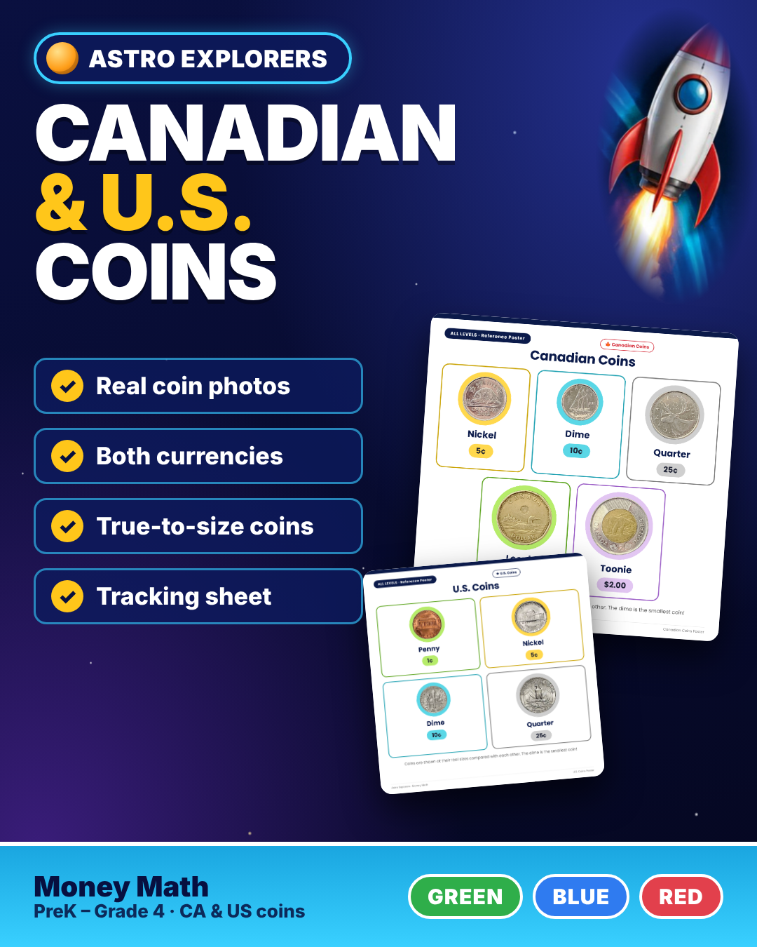 Money Math File Folders | Canadian & US Coins | Special Education Space