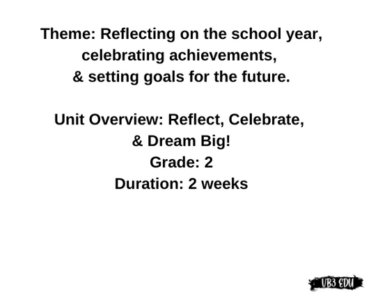 End of Year Celebration Unit Plan for Grade 2: Reflect, Celebrate, and Look Ahead!
